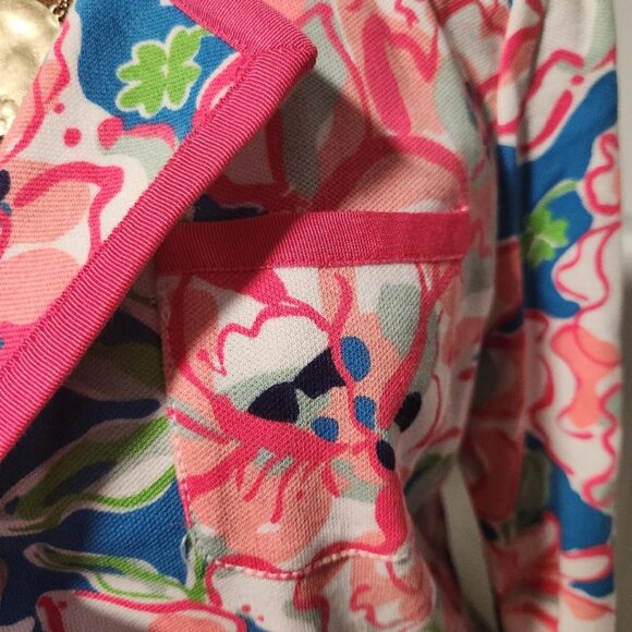 Lilly Pulitzer Malibu Blazer Jacket Lucky Charm Print Sz Lg MSRP$ 198 - Picture 11 of 16